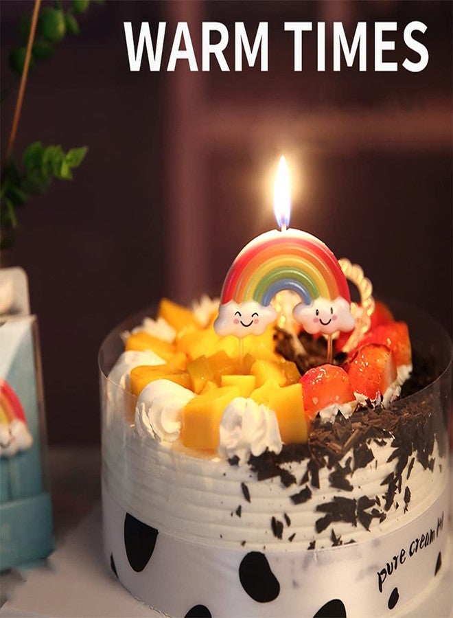 Aprildecember Cute Birthday Candle, Rainbow Cake Topper Cake Decoration Candle - Image 2